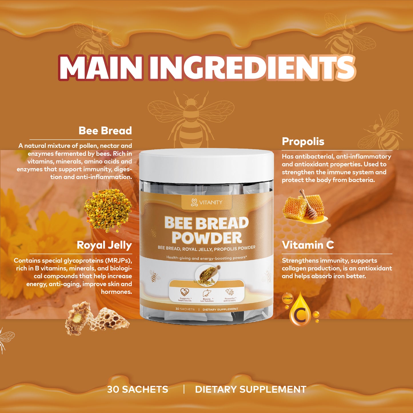 Bee Bread Powder Immunity & Recovery Superfood
