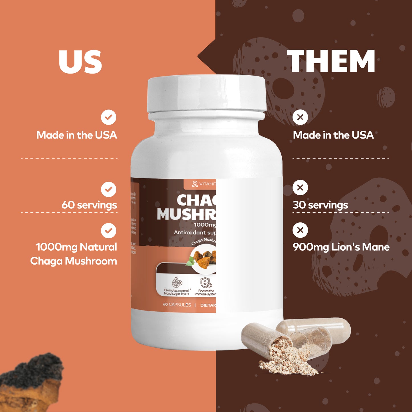 Chaga Mushroom – Immune & Gut Health Support