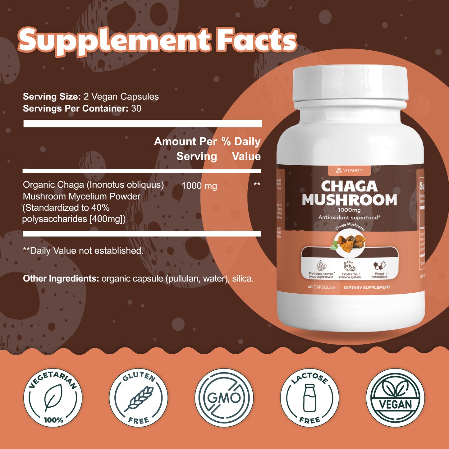 Chaga Mushroom – Immune & Gut Health Support