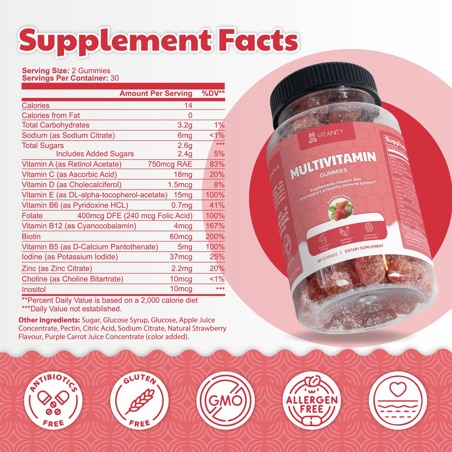 Multivitamin Bear Gummies - Memory & Heart Health Formula