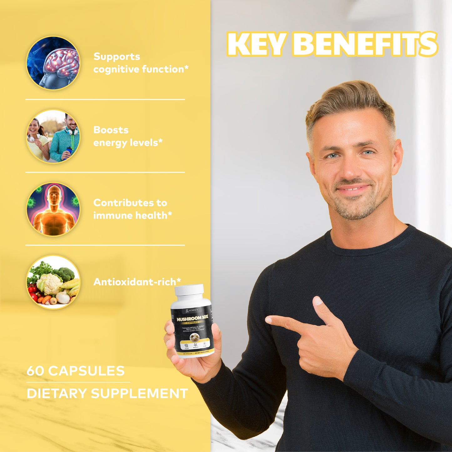 Mushroom Complex 10 X – Cognitive Clarity & Immune Support