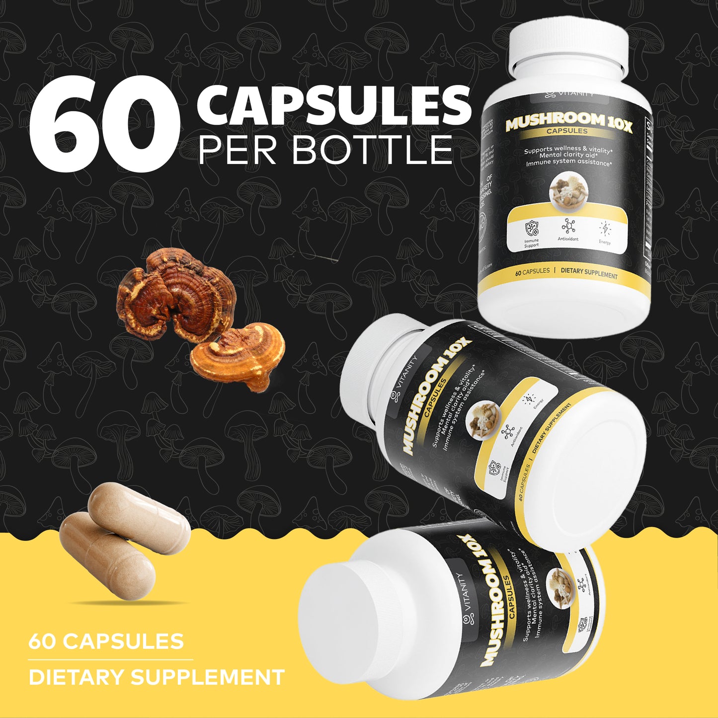 Mushroom Complex 10 X – Cognitive Clarity & Immune Support