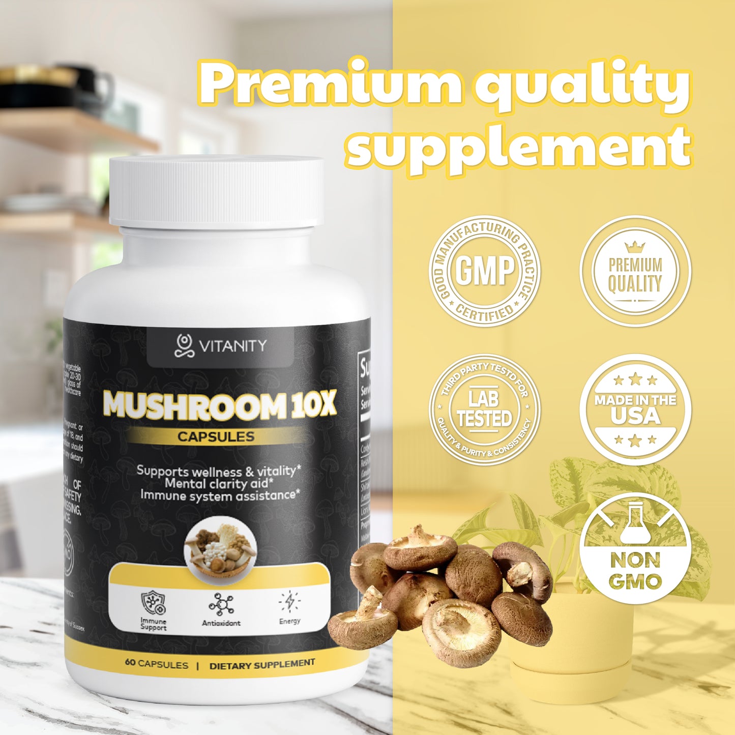 Mushroom Complex 10 X – Cognitive Clarity & Immune Support