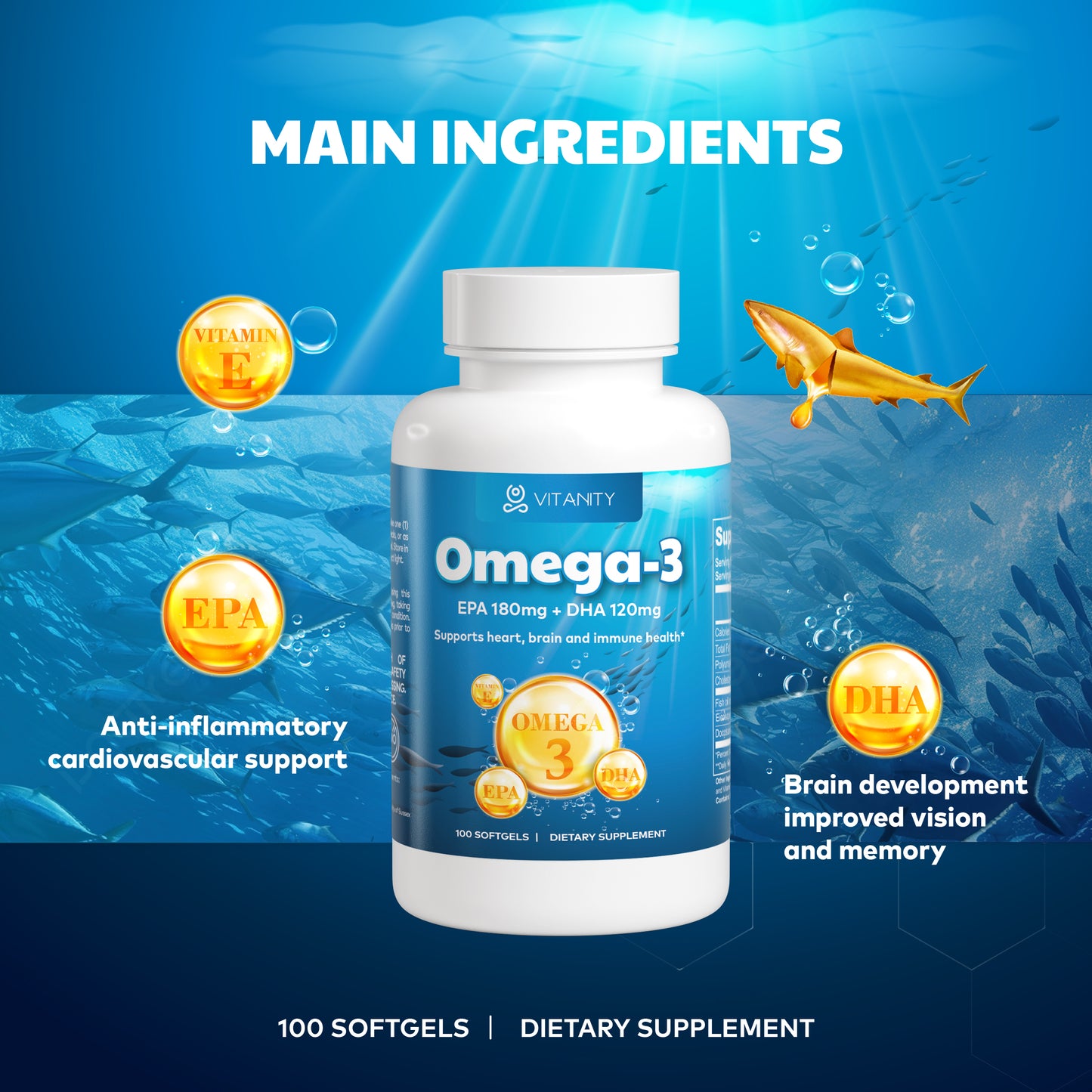 Omega-3 Fish Oil - Pure EPA & DHA for Heart & Mind