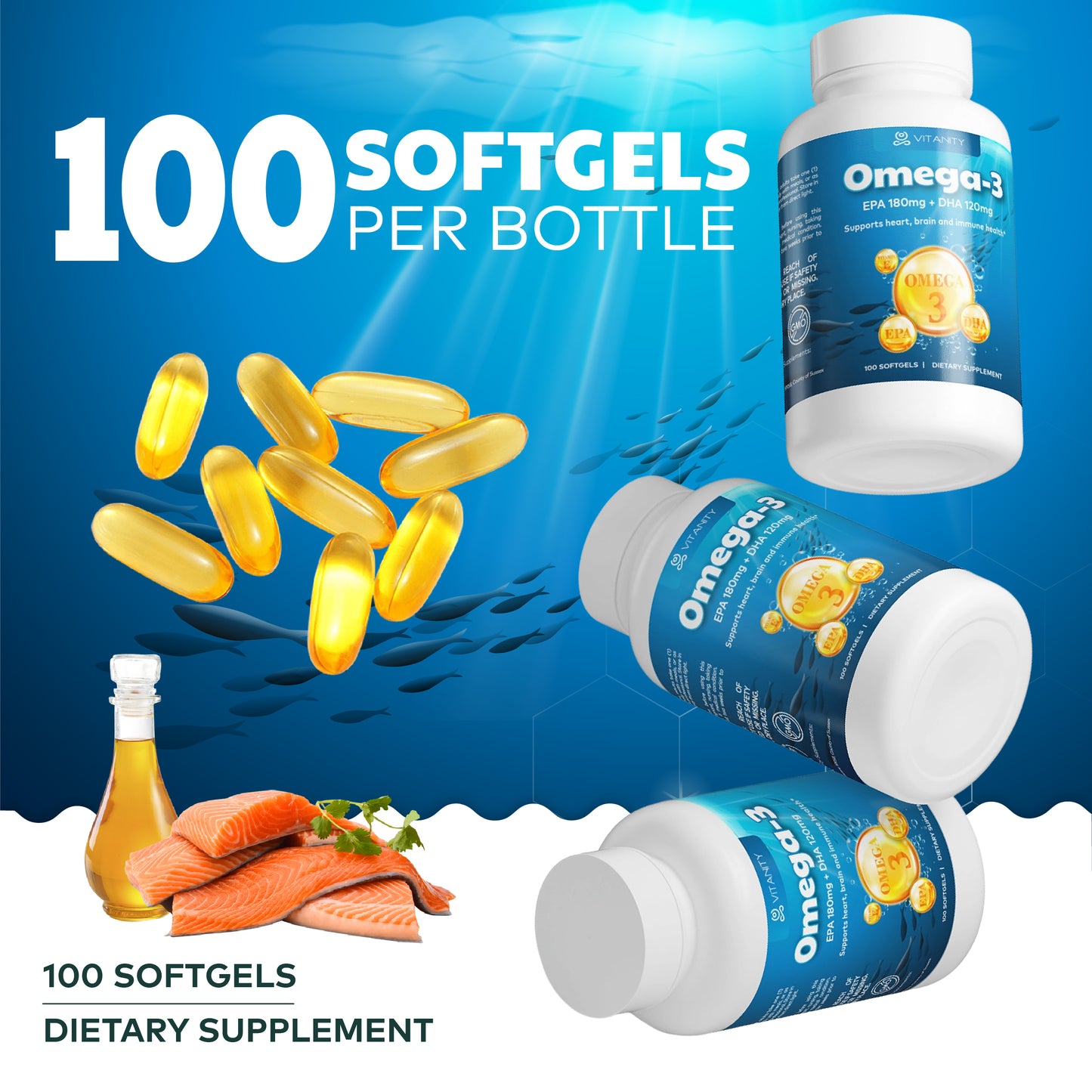 Omega-3 Fish Oil - Pure EPA & DHA for Heart & Mind
