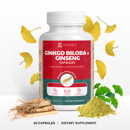 Ginkgo Biloba & Ginseng - Herbal Wellness & Brain Support
