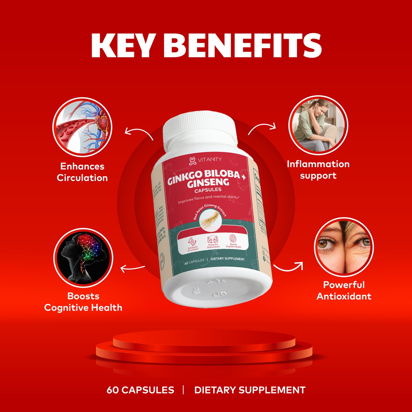 Ginkgo Biloba & Ginseng - Herbal Wellness & Brain Support
