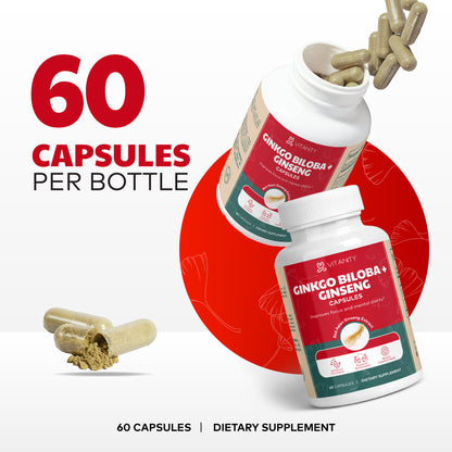 Ginkgo Biloba & Ginseng - Herbal Wellness & Brain Support