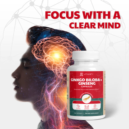 Ginkgo Biloba & Ginseng - Herbal Wellness & Brain Support
