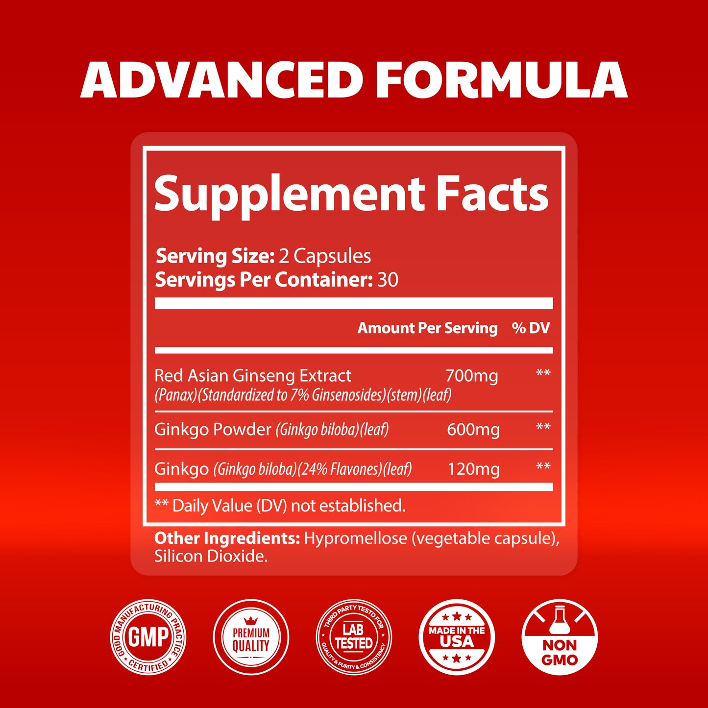 Ginkgo Biloba & Ginseng - Herbal Wellness & Brain Support