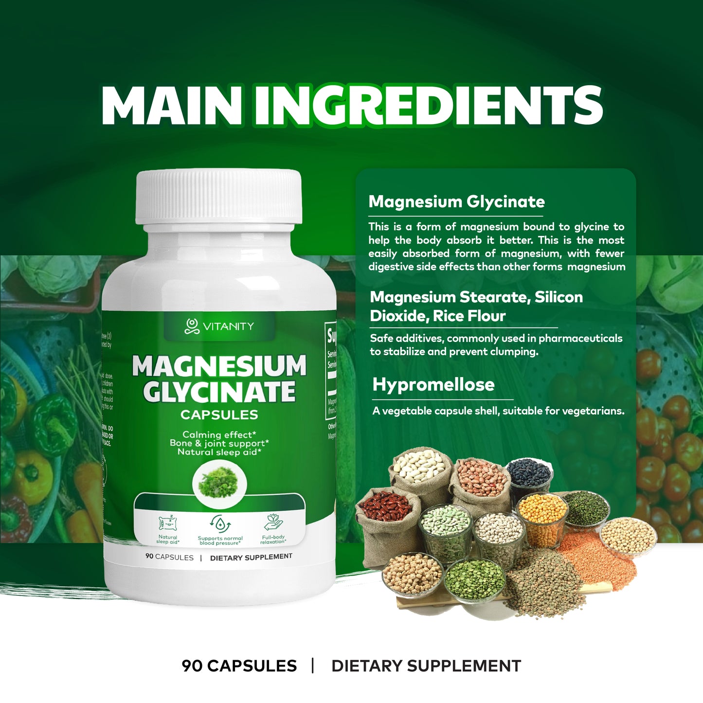 Magnesium Glycinate For Sleep & Stress Relief