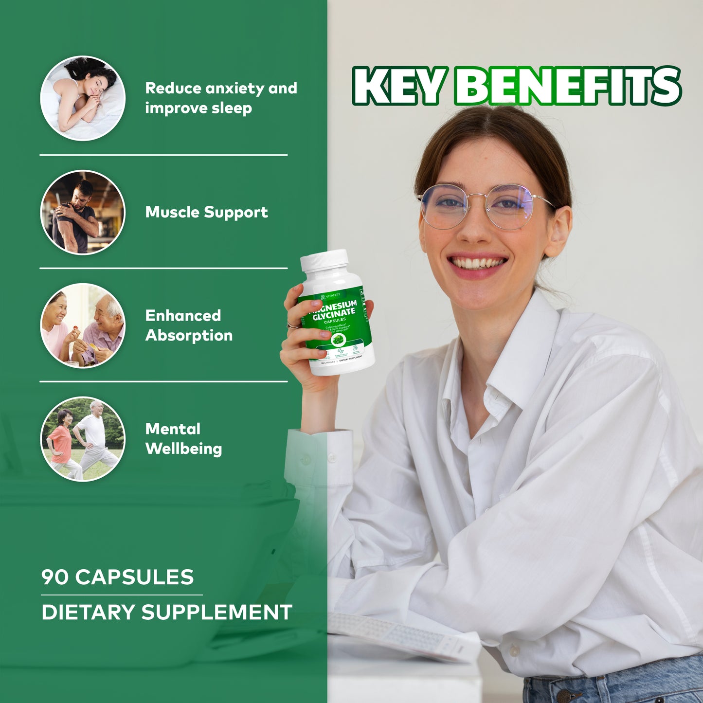 Magnesium Glycinate For Sleep & Stress Relief