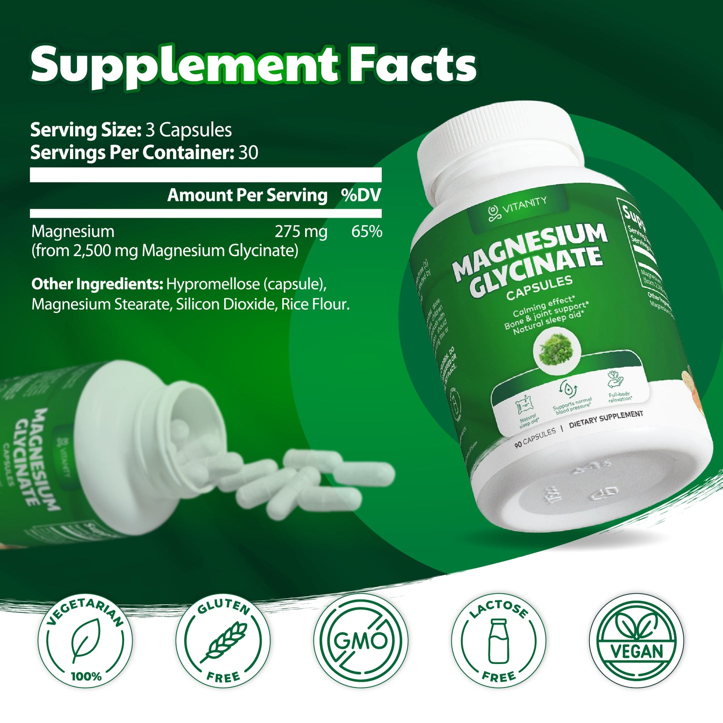 Magnesium Glycinate For Sleep & Stress Relief