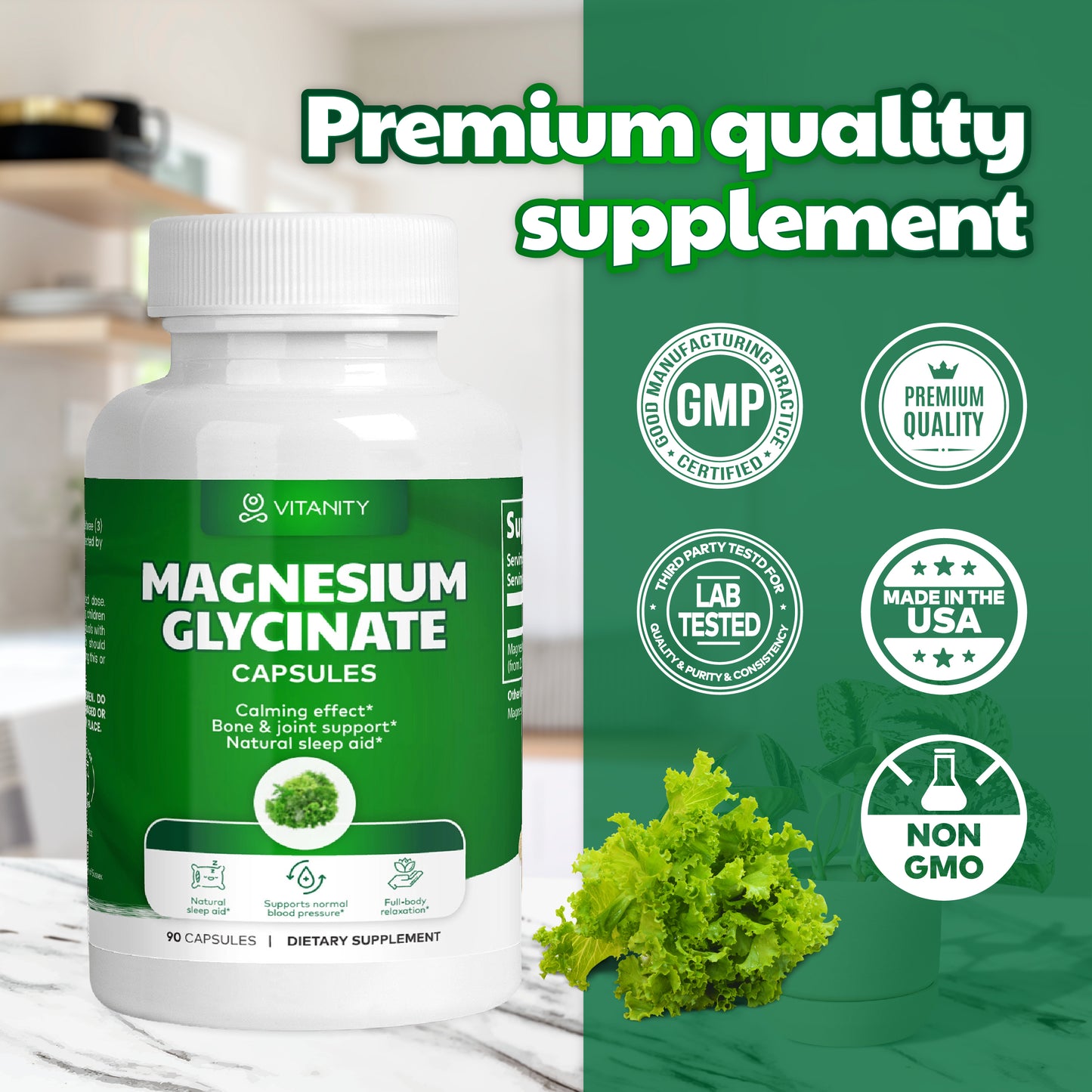 Magnesium Glycinate For Sleep & Stress Relief
